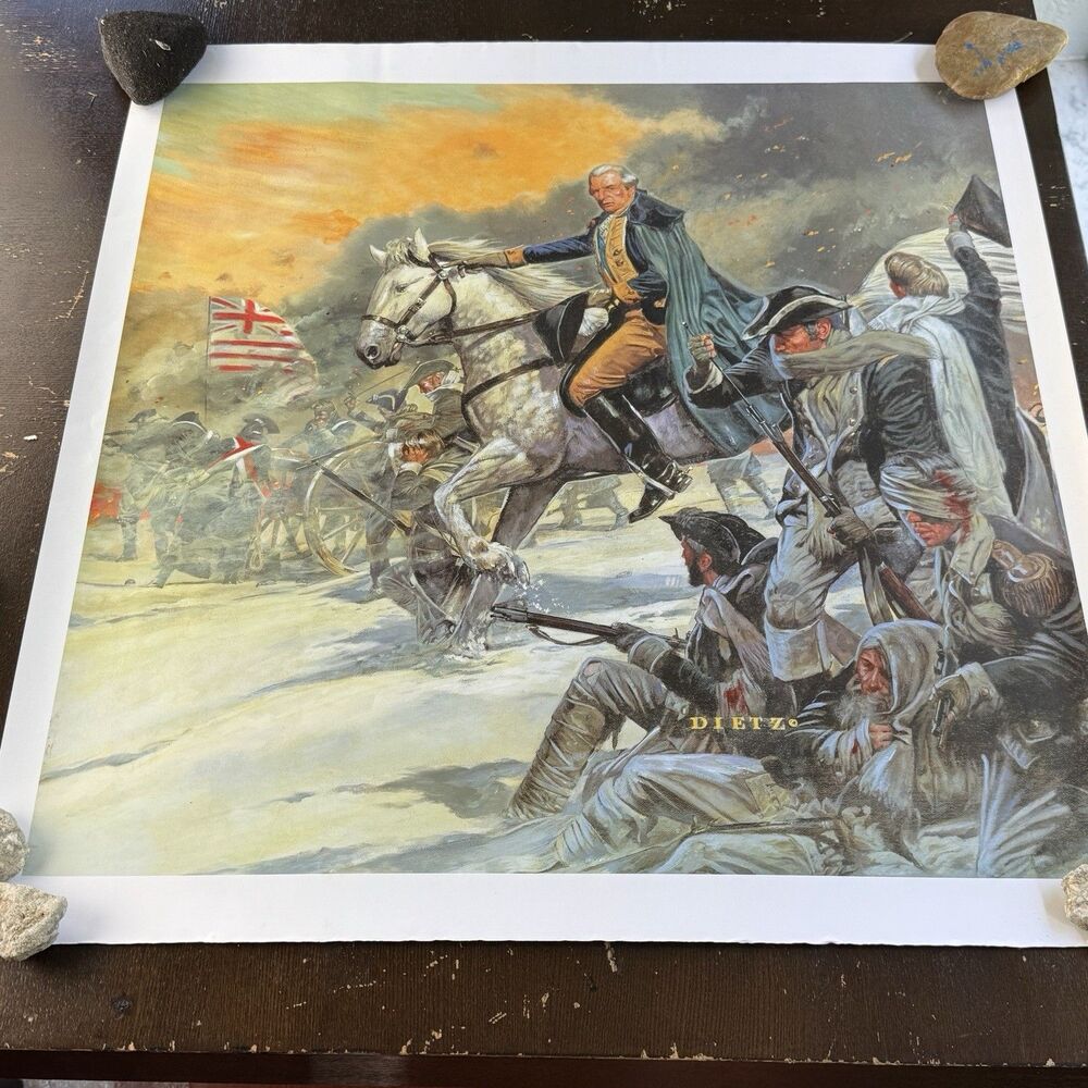 James Dietz Print George Washington Battle Of Trenton 27”x26” Art Print Poster